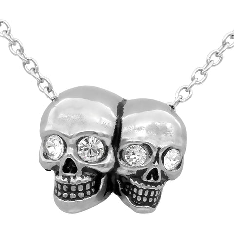 Siamese Skulls Necklace