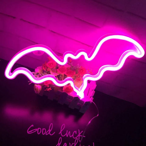LED Neon Bat, Heart, or Cat Light