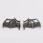 Vintage Matte Black and Silver Vampire Bat Wings Hair Clips